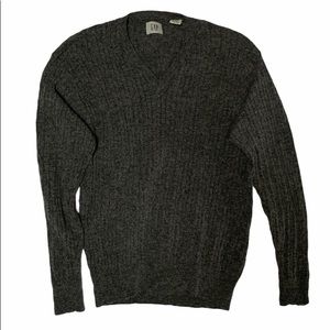 GAP Vintage 90's Gray Cable Knit V-neck Sweater - EUC, Medium